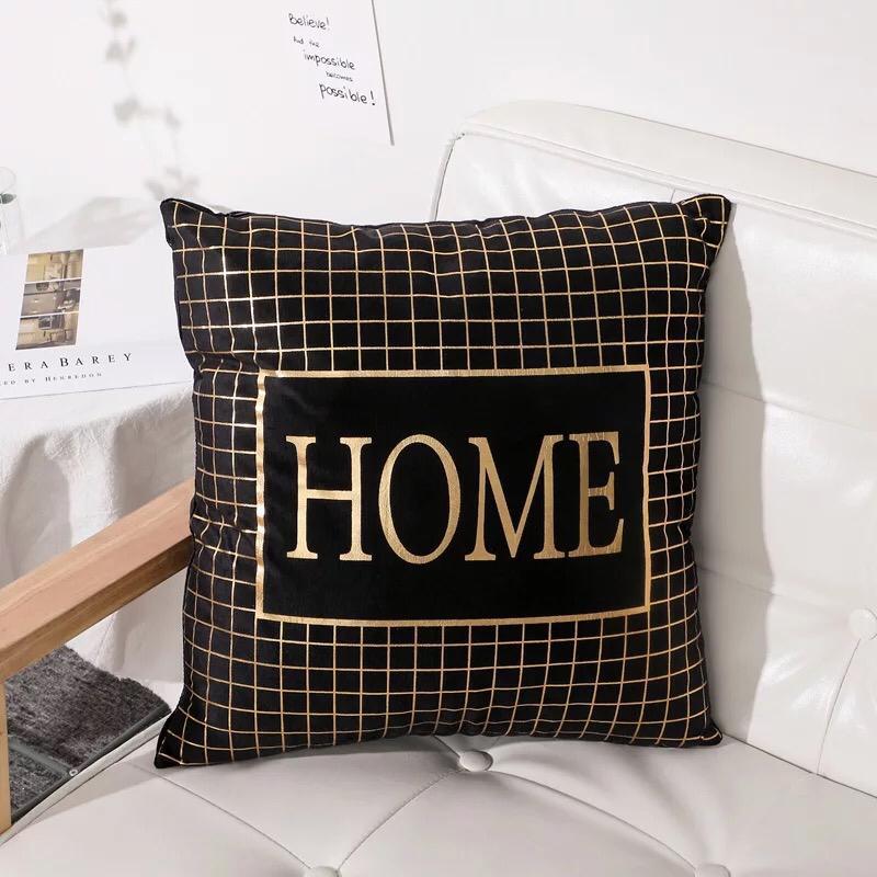 Black & Gold Throw Pillows Covers