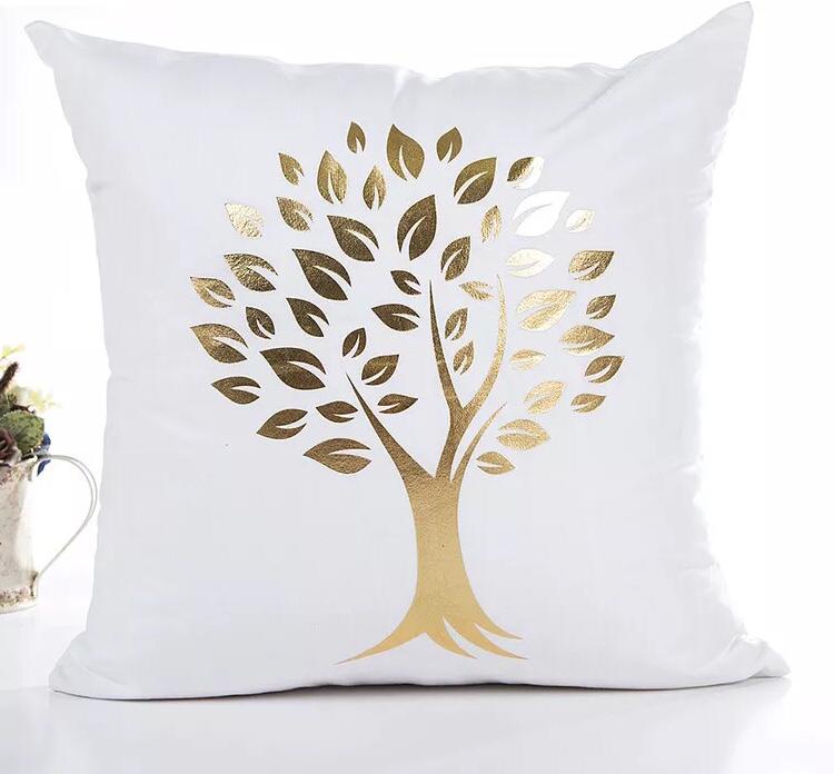 Golden Tree design Pillow cover