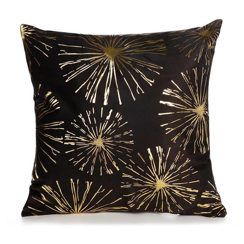 Elegant Black & Gold Throw Pillow Cover