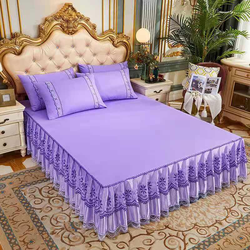 Decorative Purple Bedskirt / Bedsheet