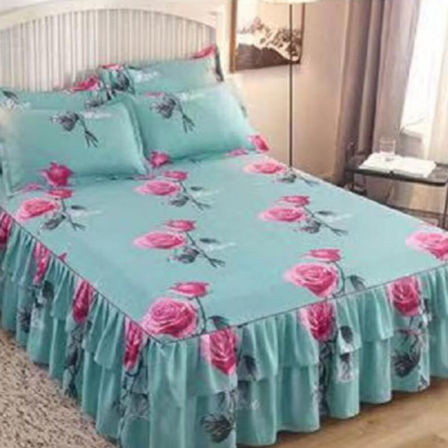Green Floral Bedskirt
